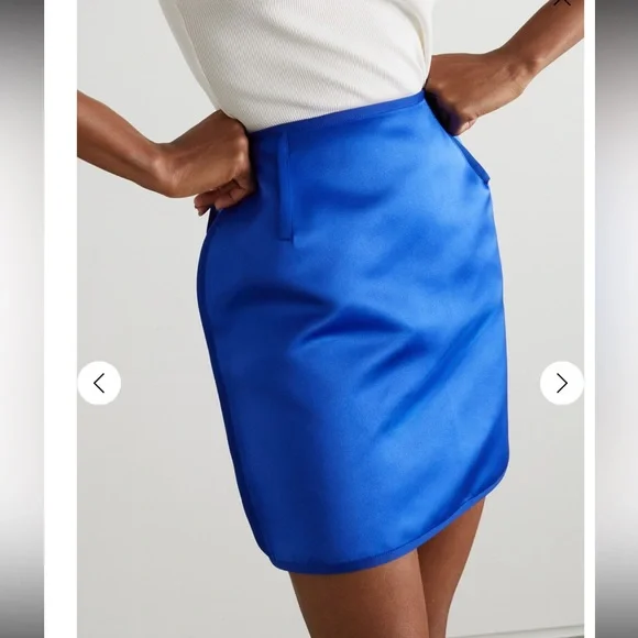 AZ Factory Cobalt Blue Satin Blazer & Mini Skirt Suit Graduation - Picture 3 of 16